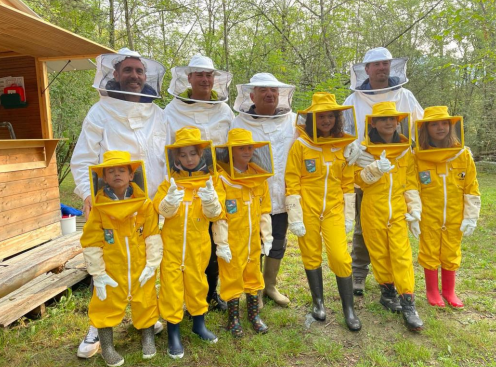Children at the apiary