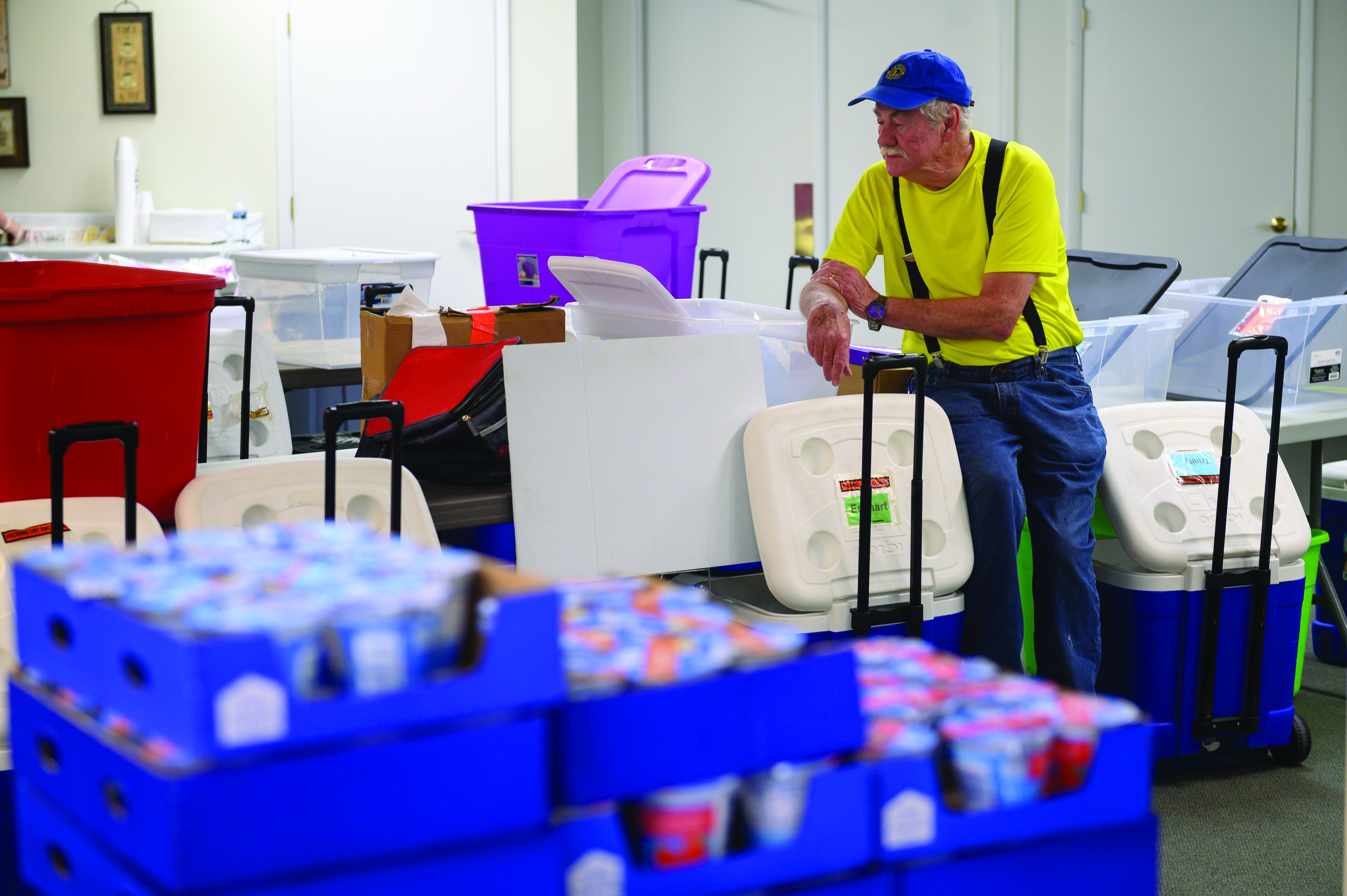 Frostburg_Lion member unpacking supplies
