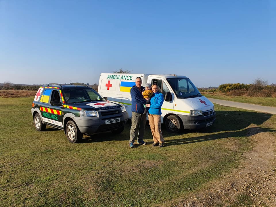 two vehicles that were converted into medical support units and supplied them with medical kits and supplies