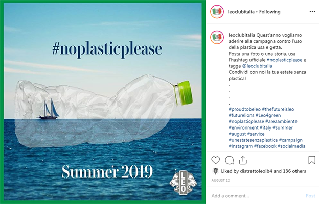 Leo Club Italy No Plastic Please