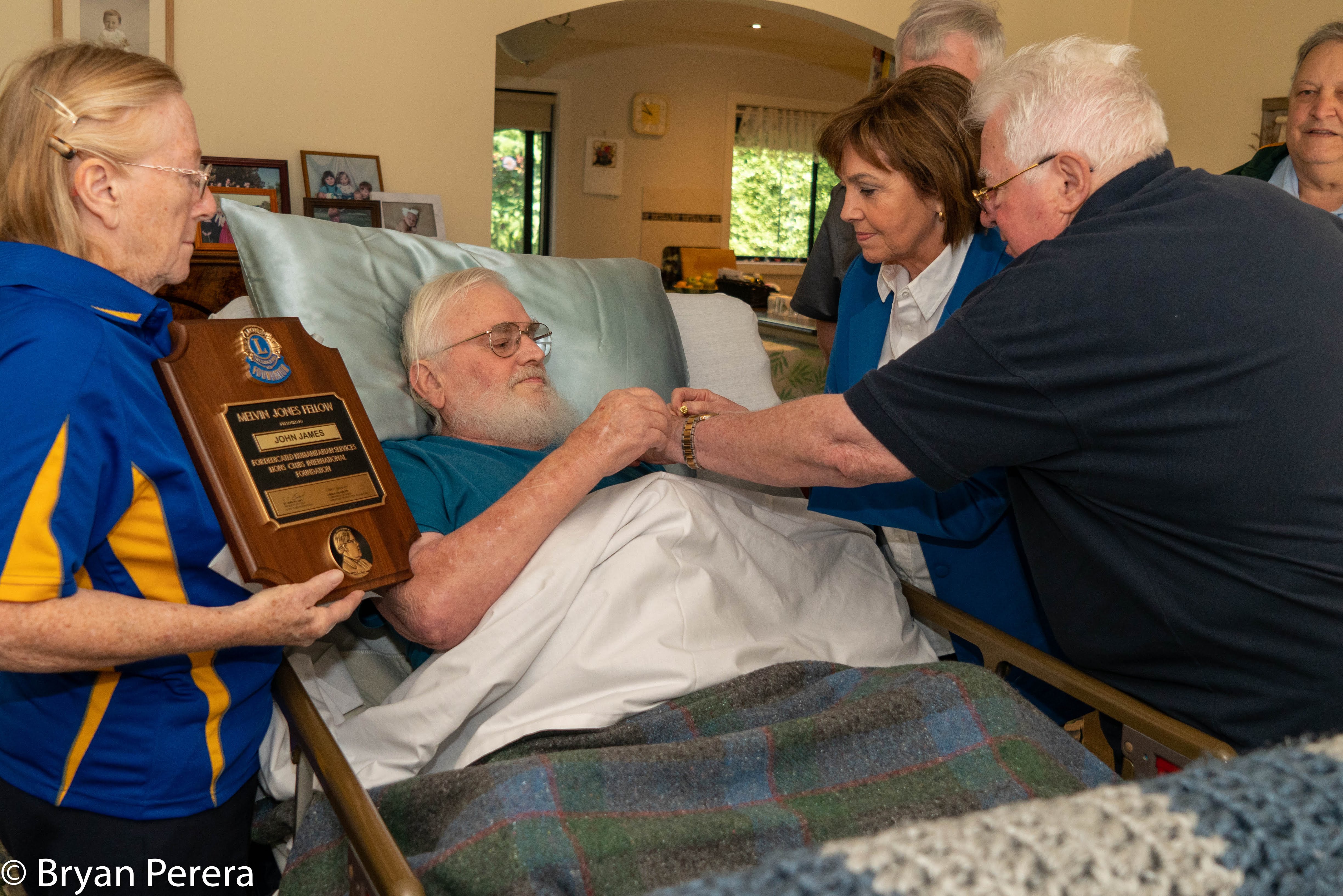 John James receiving his pin