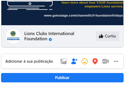 imagem mostrando um botão para adicionar uma postagem à sua página